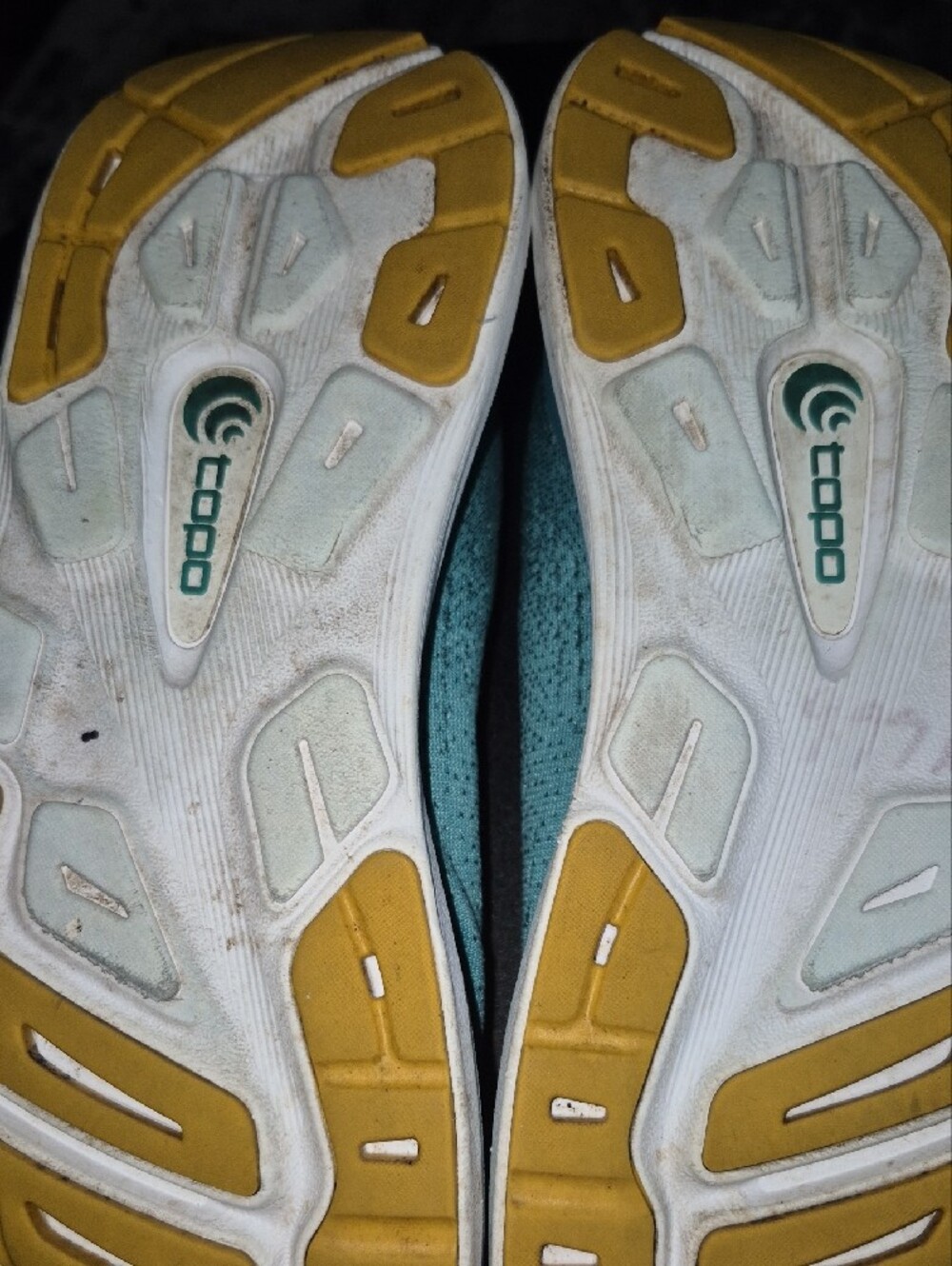 Women's Teal Athletic Running Shoes with Yellow Accent - Picture 6 of 9